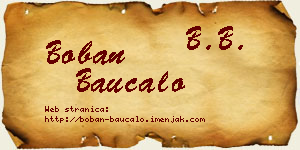 Boban Baucalo vizit kartica